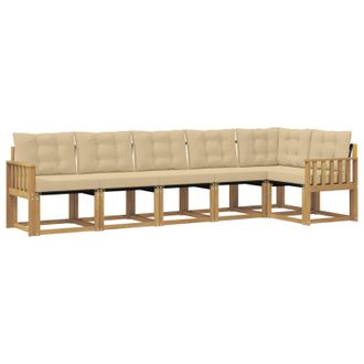 vidaXL Conjunto De Sof&aacute;s De Exterior Con Coj&iacute;n 6 Pcs Y Beige Vidaxl
