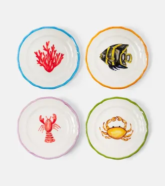Les-Ottomans Set di 4 piatti da dessert in ceramica