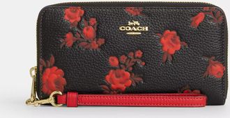 Coach Long Zip Around Wallet With Floral Print