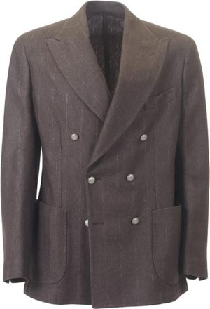 Barba Jassen, Heren, Bruin, M, Wol, Dubbelborstige winterjas