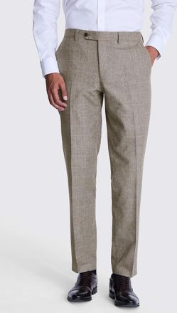 Ermenegildo Zegna Italian Tailored Fit Brown Check Trousers