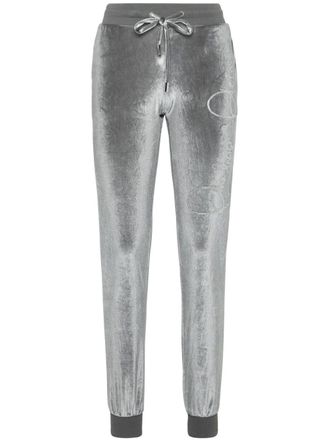 Philipp Plein Crystal Signature trousers - women - Polyester/Elastane - S - Grey