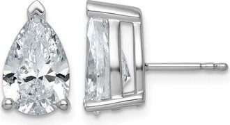 Diamond2Deal 14k White Gold 5 ct Pear Lab Grown Diamond Stud Earrings VS Clarity, G-H Color