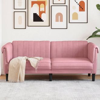vidaXL Sof&aacute; De 2 Plazas Terciopelo Rosa Vidaxl