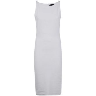 Emporio Armani Mouwvloze Schede Jurk - Dames - Casual kleedjes - Wit - XL - Leer - Kleedjes