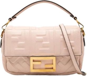 Fendi Pre-owned Shoulder Bags, female, Pink, Size: ONE SIZE Pre-owned Leather Shoulder Bag