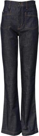 Dolce & Gabbana High-Waisted Flared Denim Jeans - Dames - Flared Jeans - Blauw - 2XS - Denim - Jeans