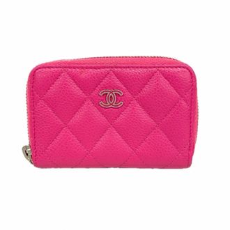 Chanel Pink Grained Calfskin Coin Purse/Coin Case (Pre-Owned)