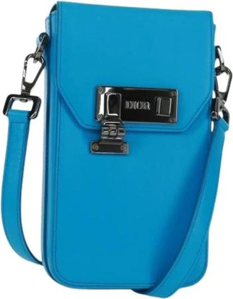 Dior Pre-owned Cross Body Bags, female, Blue, Size: ONE SIZE Pre-owned Vintage Leather Shoulder Bag