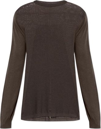 Rick Owens Wool Sweater - Heren - Ronde hals truien - Bruin - L - Wol - Truien & Vesten