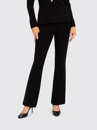 Twin-Set Slim Fit Flared Knit Trousers with Mid-Rise Waist