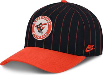 Nike Baltimore Orioles Cooperstown Rise Nike Mens MLB A-Frame Adjustable Hat in Black | NB1D088NBBI-JC9