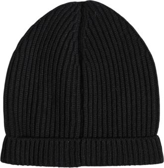 Dolce & Gabbana Mens Cashmere Knitted Beanie Black