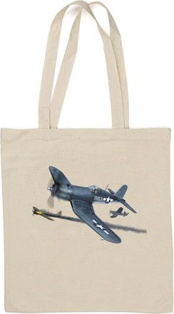 Generic WWII airplane battle USA vs Imperial Japan Zero Natural Cotton Tote Bag White
