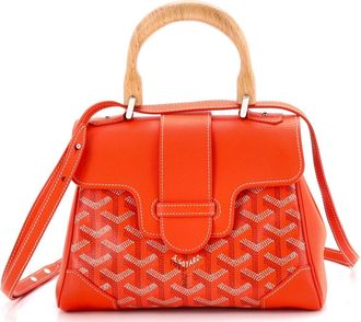 Goyard Saigon Top Handle Bag Coated Canvas with Leather Mini