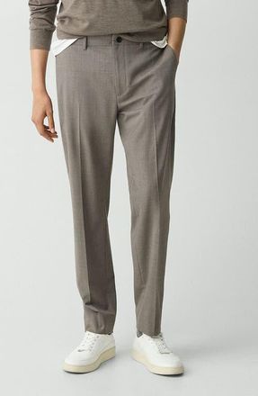 Theory Curtis Motion Wool Blend Pants in Walnut Melange at Nordstrom, Size 32