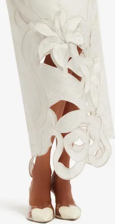 LEO LIN Womens Dress Rayna White Linen