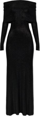 Balenciaga Kleedjes, Dames, Zwart, S, Off-Shoulder Maxi Jurk