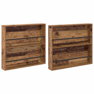 vidaXL Estante De Revistas 2 Pcs Madera Vieja 80 X 12 X 70 Cm Vidaxl