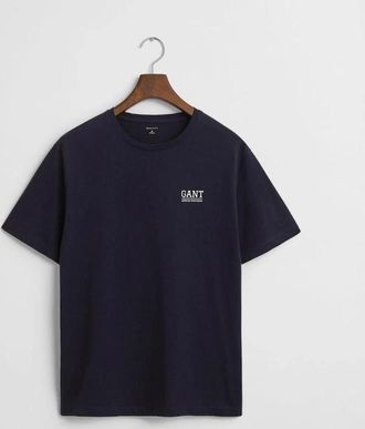 GANT Mens GANT Cotton Regular Fit Lounge T-Shirt, Evening Blue - Black/Black - Size: 36