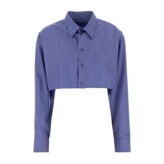 Balenciaga Cropped overhemd - Dames - Blouses & Shirts - Blauw - Maat: S