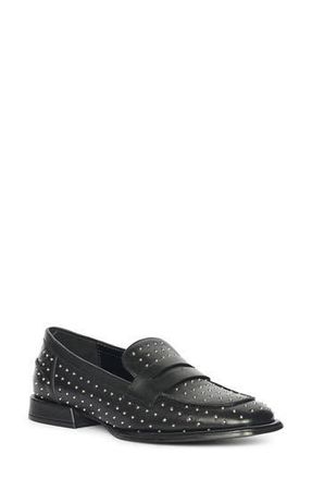 SaintG Carol Stud Penny Loafer in Black at Nordstrom Rack, Size 10Us / 40Eu