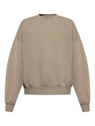 Fear of God logo-appliqué crew-neck sweatshirt - men - Cotton/Polyester - L - Brown