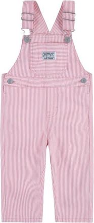 Levi's Railroad Stripe Overalls in Red/Bright White at Nordstrom, Size 24M