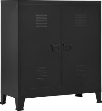 vidaXL Ba&uacute;l De Almacenaje Industrial Acero Negro 90x40x100 Cm Vidaxl