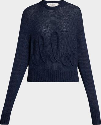 Chlo&eacute; Logo Embroidered Alpaca Wool Sweater