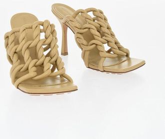 Bottega Veneta Solid Color Braided Leather Sandals 10,5cm size 36
