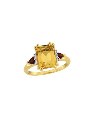 Rina Limor Gold 3.44 ct. tw. Diamond & Citrine, Garnet Halo Ring