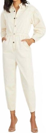 Something Navy Twill Boiler Suit In Ivory