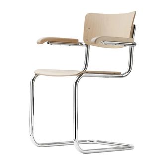 Thonet S 43 F Stuhl, Chrom / Buche natur (TP 17)