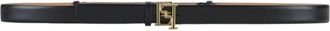 Elisabetta Franchi Leren Riem met Logo Gesp - Dames - Riemen - Zwart - L - Leer - Accessoires