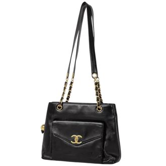 Chanel Black Leather Tote Bag (Pre-Owned)