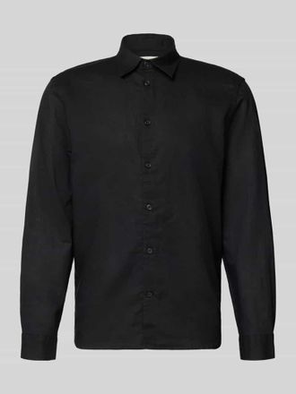 Selected Regular Fit Freizeithemd aus Leinen-Baumwoll-Mix Modell CLAY LINENBLEND in Black, Gr&ouml;&szlig;e XXL