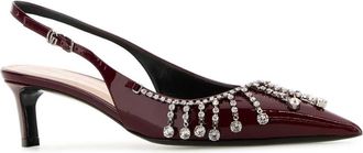 Gucci Womens Guinevere Slingback Heel Red Exteiror Leather