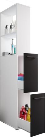 ebuy24 Vcm Gabinete De Ba&ntilde;o De Madera Muebles De Ba&ntilde;o Gabinete De Nicho Divisor De Habitaci&oacute;n Gabinete Alto Dimensiones Aprox. Al. 183 X An. 25 X P. 50 Cm - 