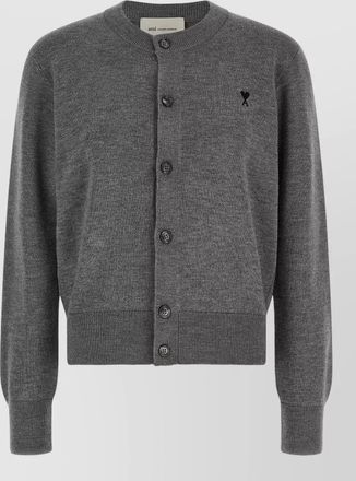 Ami wool crew neck cardigan