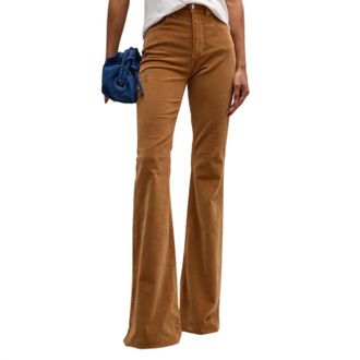 Veronica Beard Sheridan Bell Bottom Jean In Camel
