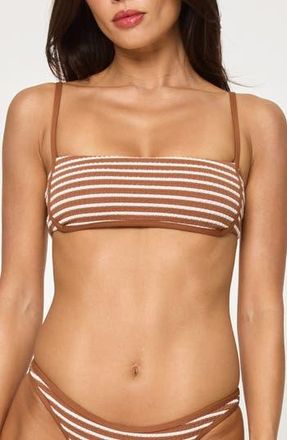 L*Space Hazel Stripe Bikini Top in Brown Sugar at Nordstrom Rack, Size X-Large