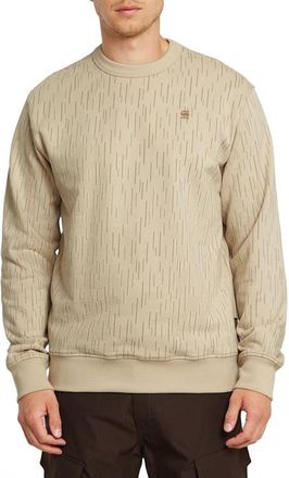 G-Star Allover Print Organic Cotton Crewneck Sweatshirt in Beige Rain Camo at Nordstrom, Size Large