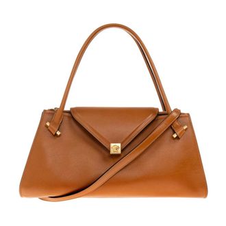Versace Tassen, Dames, Bruin, ONE Size, Katoen, Severine Leren Schoudertas