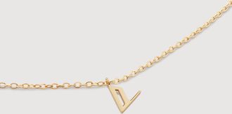 Monica Vinader Gold Mini Initial V Chain Necklace