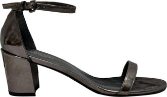 Stuart Weitzman Pre-owned Womens MetallicSimple Chorus Ankle Strap Sandals in Silver Leather - Gold - Size UK 7