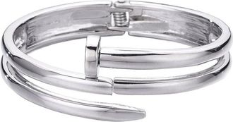 Adornia Adornia Silver Plated Hinge Nail Cuff Bracelet