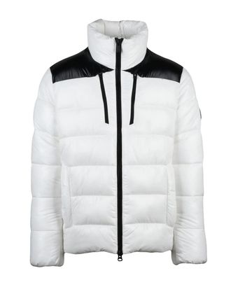 Save The Duck White/Black Contrast Panels Lightweight Nylon Down Jacket