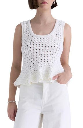 Pistola Denim Anna Peplum Sweater in White at Nordstrom, Size X-Small