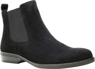David Tate Golden Boots Black Womens Black Suede Round Toe Chelsea RHS9056